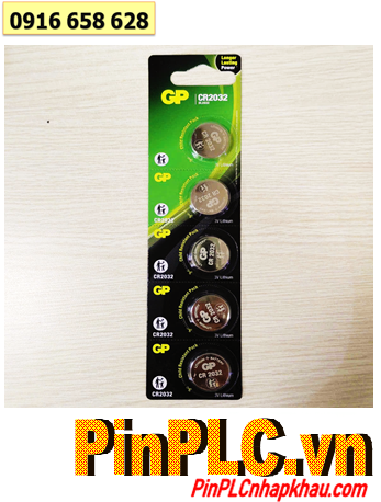 COMBO mua 01vỉ=5viên Pin đồng xu GP CR2032 DL2032 Lithium 3v chính hãng _Giá chỉ 49.000đ/ vỉ 5viên